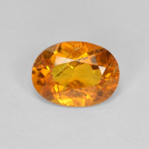 Clinohumita laranja natural 1,26ct, corte oval, SI-I1