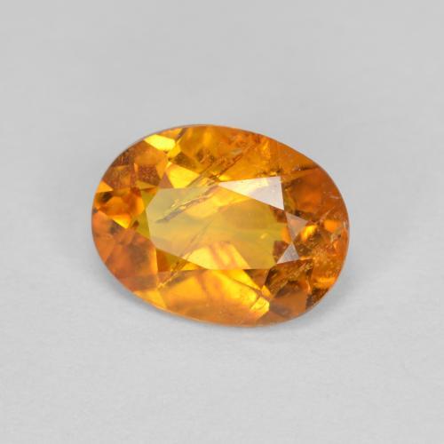 Clinohumita laranja natural 1,26ct, corte oval, SI-I1