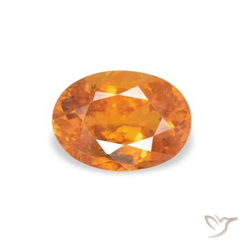 0.86ct Natural Laranja brilhante Clinohumita, oval, SI-I1