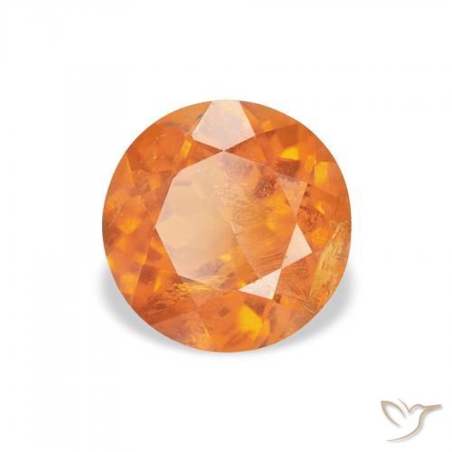 Clinohumita Laranja brilhante Natural 1.62ct, Redondo, SI-I1