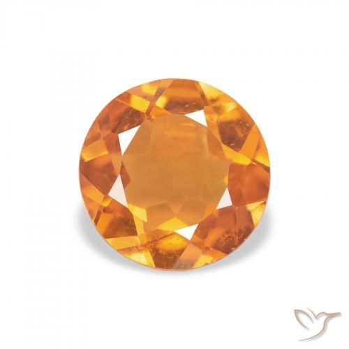 1.34ct Natural damasco laranja Clinohumita, Redondo, VS-SI