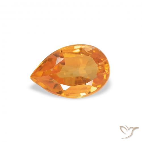 0.75ct Natural Laranja Médio Clinohumita, Formato de pêra, SI