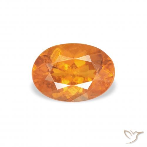 0.85ct Natural Laranja Médio Clinohumita, oval, SI