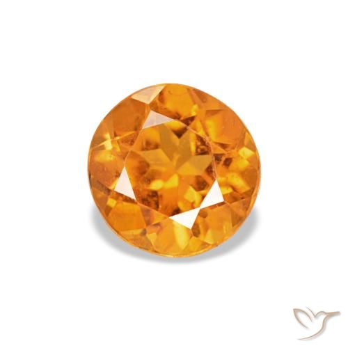 Clinohumita laranja brilhante natural 0,28ct, corte redondo, VS-SI