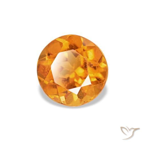 Clinohumita laranja brilhante natural 0,28ct, corte redondo, VS-SI