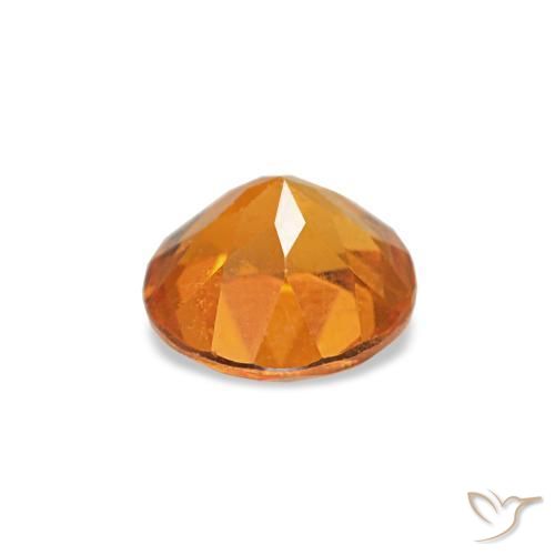 Clinohumita laranja brilhante natural 0,28ct, corte redondo, VS-SI