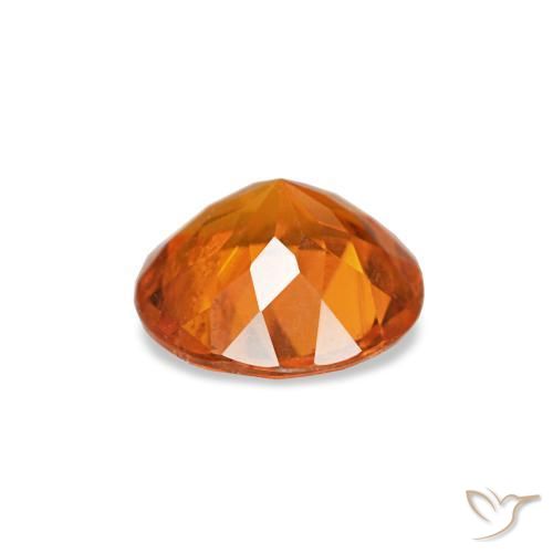 Clinohumita fogo laranja natural 0,43ct, corte redondo, SI