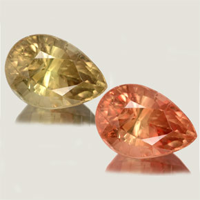 Diasporo de mudança de cor  natural 4,37ct, formato de pêra, SI