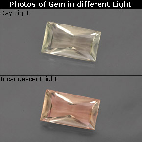 Diasporo de mudança de cor  natural 0,97ct, baguete, VVS-VS