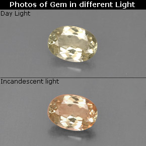Diasporo de mudança de cor  natural 0,78ct, corte oval, VVS-VS
