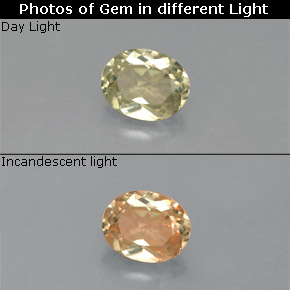 Diasporo de mudança de cor  natural 0,71ct, corte oval, VS