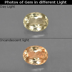Diasporo de mudança de cor  natural 0,77ct, corte oval, VS