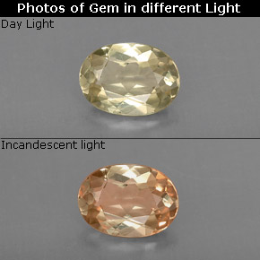 Diasporo de mudança de cor  natural 0,86ct, corte oval, VS