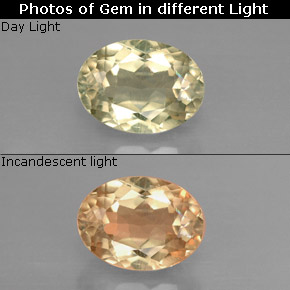 Diásporo com mudança de cor Verde/Rosa Natural 1.56ct, Corte Oval, VS