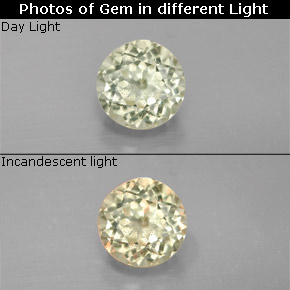 Diasporo de mudança de cor  natural 0,94ct, corte redondo, VS-SI