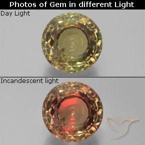 19.90ct Natural amarelo médio Diásporo com mudança de cor, Redondo, VS-SI