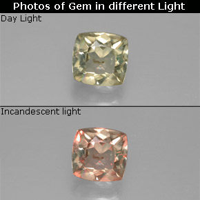 Diasporo de mudança de cor  natural 0,93ct, almofada cortada, VS-SI