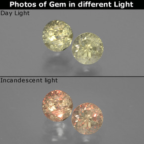 Pedras preciosas de Diásporo com mudança de cor Verde/Rosa natural de  ct, Corte Redondo, VS-SI