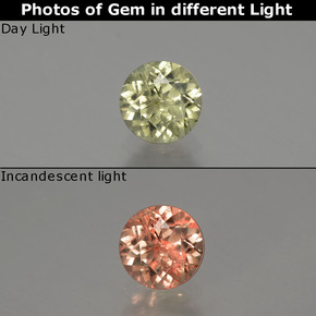 Diasporo de mudança de cor  natural 0,56ct, corte redondo, VS-SI