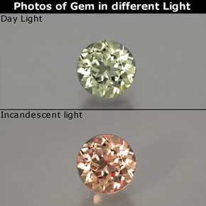 Diasporo de mudança de cor  natural 0,60ct, corte redondo, VS