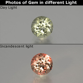 Diasporo de mudança de cor  natural 0,59ct, corte redondo, VS