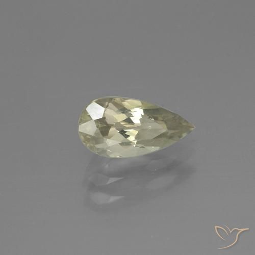 Diásporo com mudança de cor amarelo bege Natural 1.06ct, Formato de pêra, VS