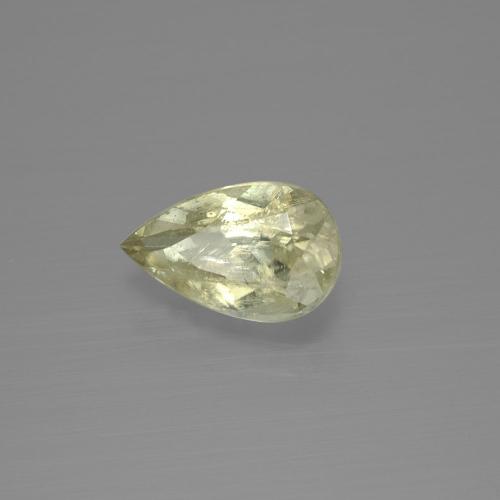Diasporo de mudança de cor amarelo claro natural 1,22ct, formato de pêra, SI