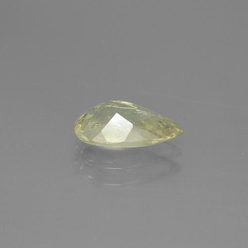 Diasporo de mudança de cor amarelo claro natural 1,22ct, formato de pêra, SI