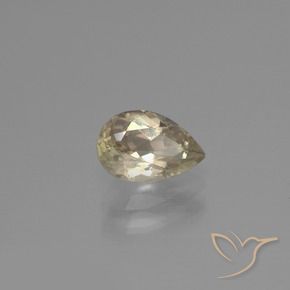 Diasporo de mudança de cor amarelo natural 1,19ct, formato de pêra, VS-SI