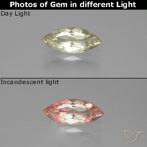 1.09ct Natural Luz amarela Diásporo com mudança de cor, Marquesa, VS-SI
