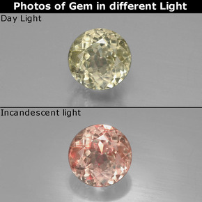 Diásporo com mudança de cor Verde/Rosa Natural 1.48ct, Redondo, SI