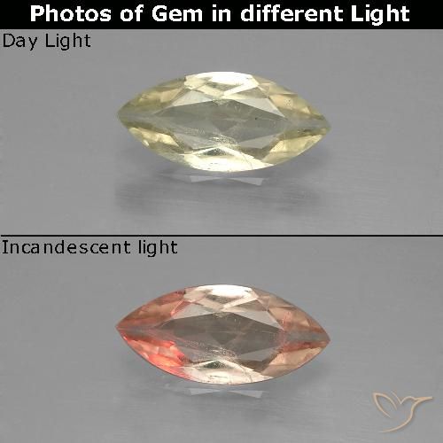 1.10ct Natural amarelo bege Diásporo com mudança de cor, Marquesa, VS