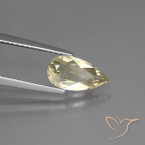 Diásporo com mudança de cor Amarelo Dourado Claro Natural 1.15ct, Formato de pêra, VS
