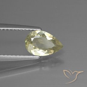 Diásporo com mudança de cor Luz amarela Natural 0.89ct, Formato de pêra, VVS-VS