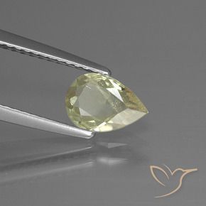 Diásporo com mudança de cor Luz amarela Natural 0.66ct, Formato de pêra, VS-SI