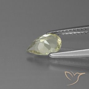 Diásporo com mudança de cor Luz amarela Natural 0.66ct, Formato de pêra, VS-SI