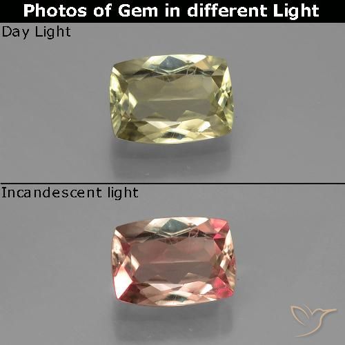 0.99ct Natural Luz amarela Diásporo com mudança de cor, Almofada, VS