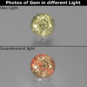 Diasporo de mudança de cor multicolorido natural 0,90ct, corte redondo, SI