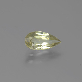 Diasporo de mudança de cor amarelo natural 0,93ct, formato de pêra, VS