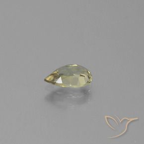 Diásporo com mudança de cor Amarelo acastanhado Natural 0.74ct, Formato de pêra, VVS-VS