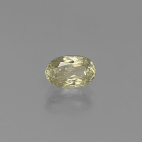 Diasporo de mudança de cor amarelo natural 0,89ct, corte oval, VS