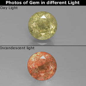 Diasporo de mudança de cor  natural 1,73ct, corte redondo, SI