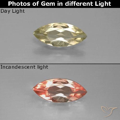 0.90ct Natural amarelo quente Diásporo com mudança de cor, Marquesa, VVS-VS, Photo A