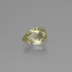 Diasporo de mudança de cor amarelo natural 0,92ct, formato de pêra, VS-SI