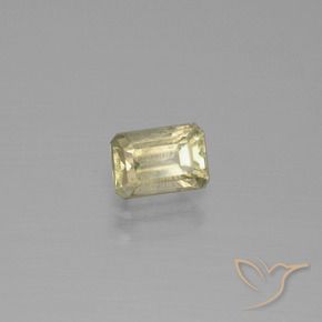 Diasporo de mudança de cor amarelo natural 0,86ct, corte esmeralda, VS-SI