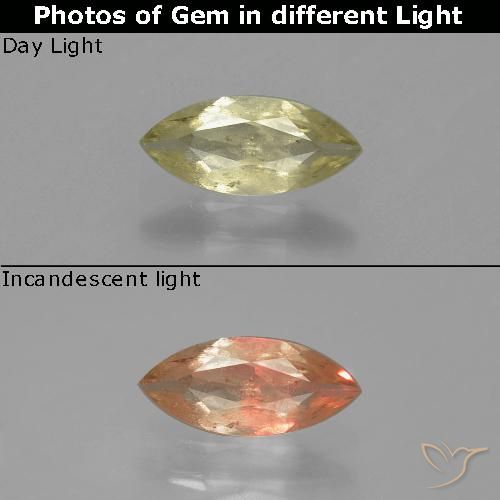 0.70ct Natural Luz amarela Diásporo com mudança de cor, Marquesa, SI