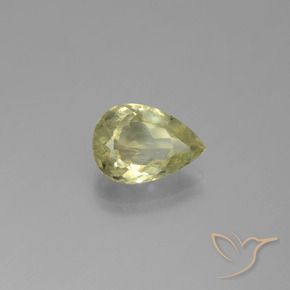 Diásporo com mudança de cor Amarelo Muito Pálido Natural 3.24ct, Formato de pêra, VS-SI