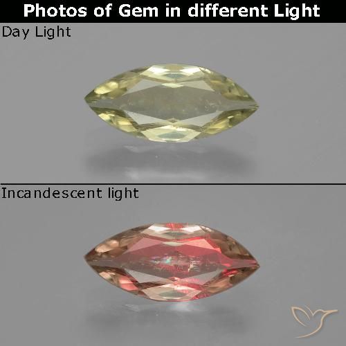 1.10ct Natural Amarelo muito claro Diásporo com mudança de cor, Marquesa, VS-SI