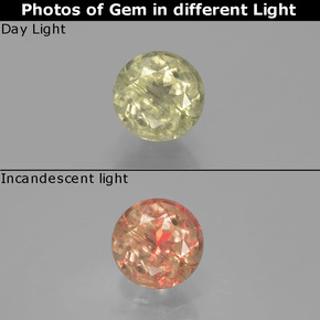 Diasporo de mudança de cor  natural 1,23ct, corte redondo, SI