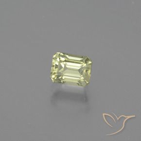 Diásporo com mudança de cor Amarelo Muito Pálido Natural 0.92ct, Corte Octógono / Esmeralda, VVS-VS